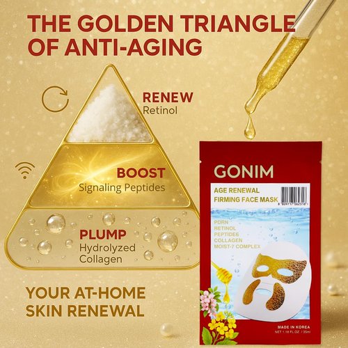 GONIM Eye Patches Eye Mask with Integrated Korean Face Mask-Collagen Peptides,Salmon DNA PDRN, Retinol & Caffeine, Eye Patches for Puffy Eyes and Dark Circles Korean Skin Care Anti Aging 35ml/1.18ozx4