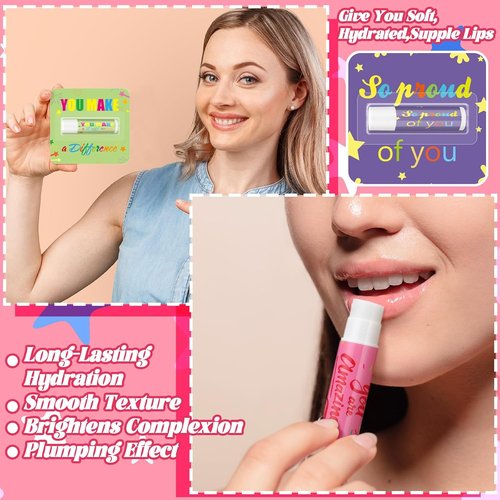 Skiennix Thank You Lip Balms - 48 Pcs Travel Size Appreciation Gifts for Teachers & Nurses