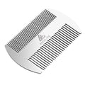 AhfuLife Metal Hair&Beard Comb - EDC Credit Card Size Comb Perfect for Wallet and Pocket - Anti-Static Dual Action Beard Combs - Presented in Gift Box (Stainless Steel Combs)
