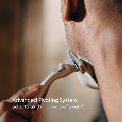 Harry's-PLUS Razor for Men - Premium Handle with Advanced Pivoting System - Shaving Kit in Clay
