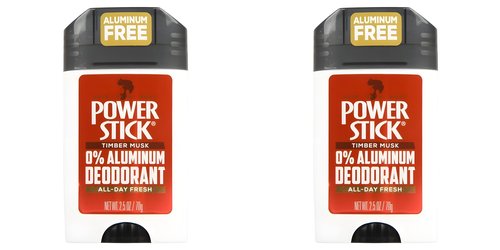 Power Stick 0% Aluminum Timber Musk Deodorant for Men, 2.5 oz, Pack of 4 – Aluminum Free, Long-Lasting Freshness