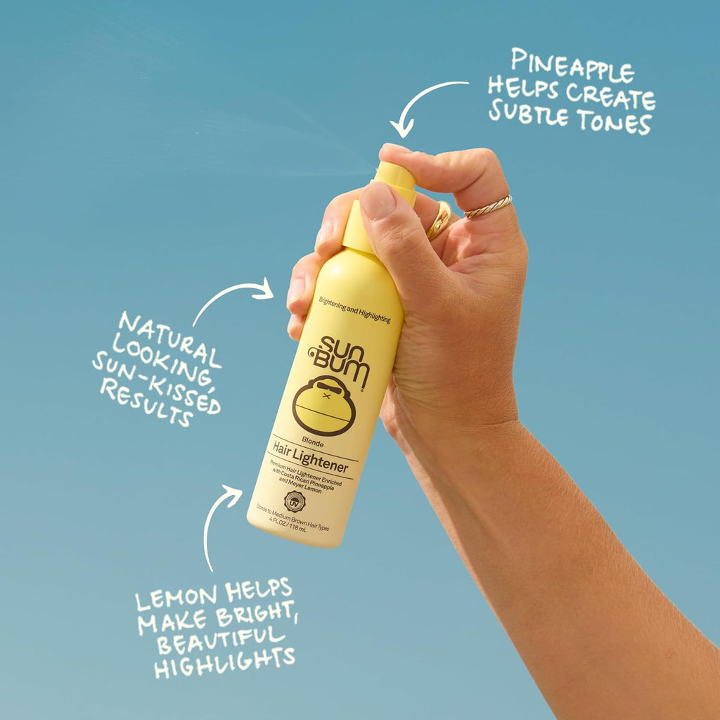 Sun Bum Hair Lightener Spray - UV Protecting Formula for Blonde to Medium Brown Hair - 4 oz