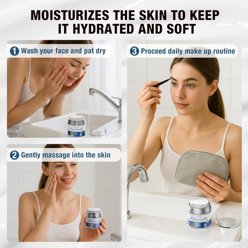 Vepxzory Face Moisturizer Retinol Cream For Face, Collagen Anti Aging Face Cream, Day-Night Neck Cream With Hyaluronic Acid, Wrinkle Cream For Women & Men Reduces Wrinkles, Dryness, 1.85 Fl. Oz
