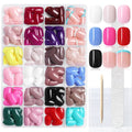 576pc XS Round Square Press on Nails Short Fake Nail with Glue Tabs, Extra Short Acrylic Press-on Nail Square Glue on Nails Press ons Nail French Tips False Nails Women Artificial Fingernails