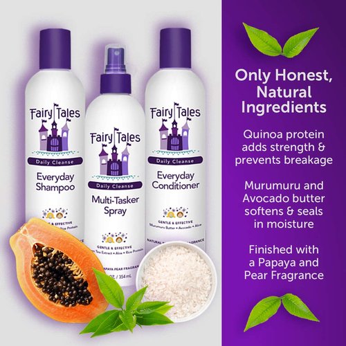 Fairy Tales Daily Cleanse Kids Shampoo - Gentle, Tangle-Free, Moisturizing Formula | 12 oz, Paraben-Free