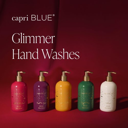 Capri Blue Large Moisturizing Hand Wash Soap - Liquid Hand Soap with Pump Bottle - Gentle & Hydrating Skin Care - Notes of Tropical Fruits & Sugared Citrus (Volcano, 11.8 fl oz)