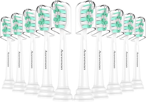 Aoremon Replacement Brush Heads - Compatible with Philips Sonicare C2/C1 - 10 Pack for Superior Cleaning