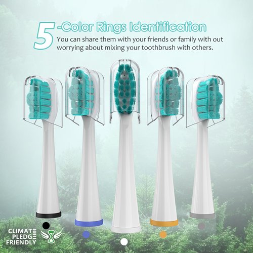 Replacement Heads for Waterpik Sonic Fusion 2.0, Extra-Large Size Flossing Toothbrush Head fit for Water pik SF-01 SF-02 SF-03 SF-04 (White, 5 Count)