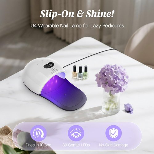 UV LED Nail Lamp,2 in 1 48W Nail Dryer for Gel Nail Polish UV Light,Machine Nail Art Tools for Hand Feet,30 LEDs with 3 Timer Settings for Salon and Home