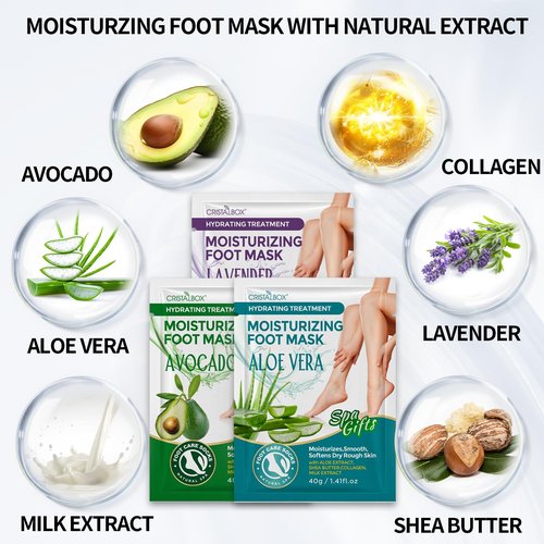 5 Pack Moisturizing Foot Mask,Hydrating Foot Masks for Dry Cracked Feet,Moisturizing Socks Dry Skin Moisturizer for Soft and Smooth Touch Feet,Foot Care Spa Gifts for Women Men Easter Basket Stuffers