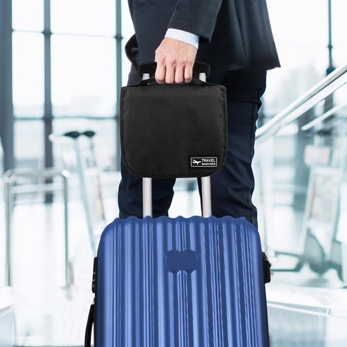 LKLKKC Ostomy Travel Bag - Hanging Ostomy Supplies Bag for Colostomy, Ileostomy, Foley Catheter, Medical Supplies Organizer (Black)