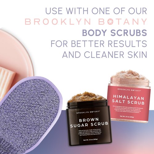 Brooklyn Botany Exfoliating Mitts for Bath and Shower – Heavy Duty Exfoliating Body Scrubber for Massage and Dead Skin Remover for Body – 2 Mitts