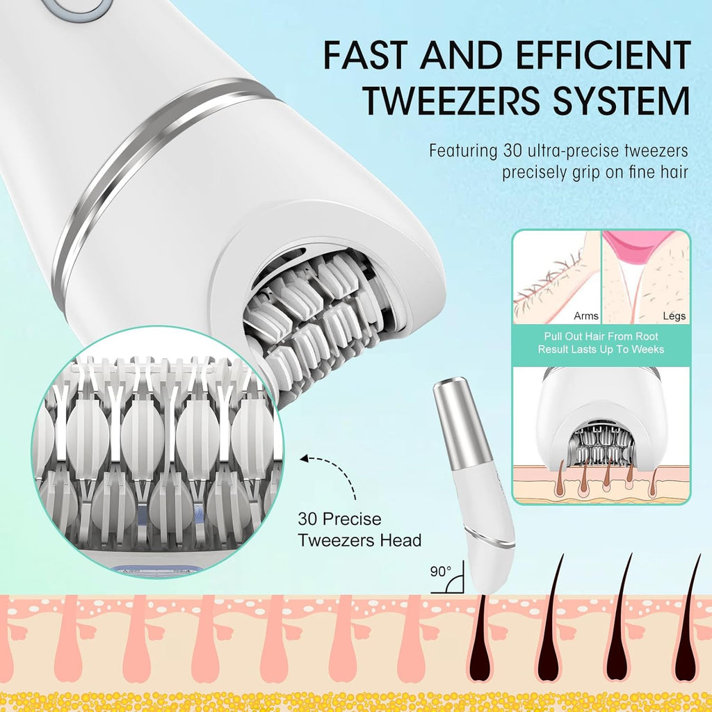 Zesuti Epilators - 2-in-1 Electric Hair Removal Razor for Women | Dual Head Bikini Trimmer & Facial Shaver