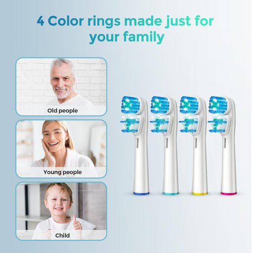 16 Pcs Double Heads Replacement Toothbrush Heads Compatible with Oral B Braun,Electric Toothbrush Heads Refill for Pro 500/1000/1500/3000/7000/8000/9600