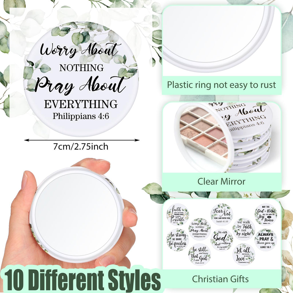 Yaomiao 160 Pcs Christian Gifts Compact Mirror Bulk for Women, Mini Inspirational Bible Verse Scripture Pocket Mirrors, Christmas Religious Gift for Women Employee Coworker Sunday Church Party Favor