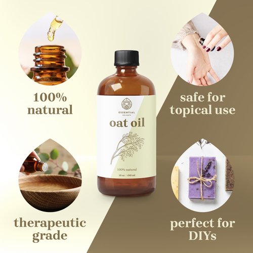 Essential Delights Oat Oil - Premium Undiluted Carrier Oil | for Skin, Face, Body, Hair Revitalization | Vegan & Cruelty Free (16 Fl Oz)