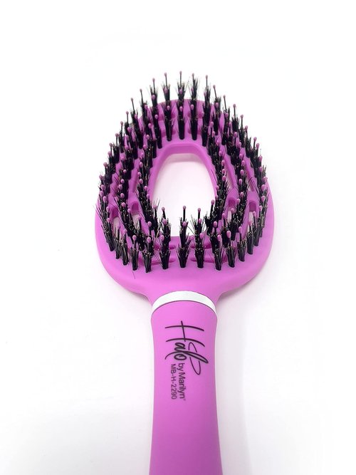 Marilyn Brush Halo Paddle Brush - Smoothing Blowout Brush with Boar/Nylon Bristles | Fast Drying for Sensitive Scalps & Wigs