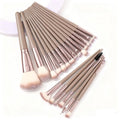 KOLIGHT Pack of 20pcs Cosmetic Eye Shadow Sponge Eyeliner Eyebrow Lip Nose Foundation Powder Makeup Brushes Sets (champagne gold)