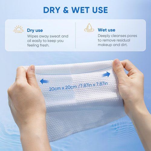 vammots Disposable Face Towels,Biodegradable Ultra Soft Washcloths for Sensitive Skin,Suitable for Facial Cleansing,Skin care and Makeup Removal,Lint-free,Trave,Daily Cleansing,100 Count