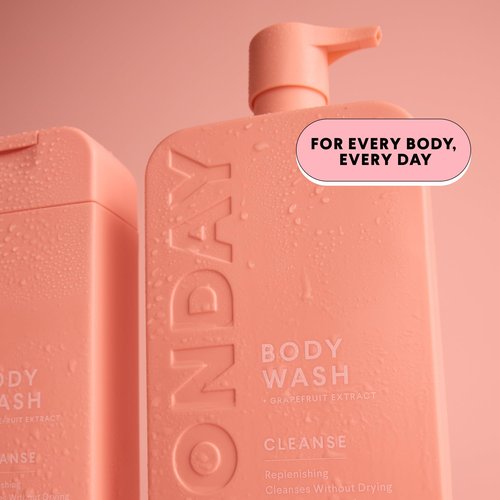 MONDAY HAIRCARE CLEANSE Body Wash with Grapefruit Extract, Hyaluronic Acid, Shea Butter, Coconut Oil for Normal to Oily/Combination Skin 900 mL (Dual Pack)