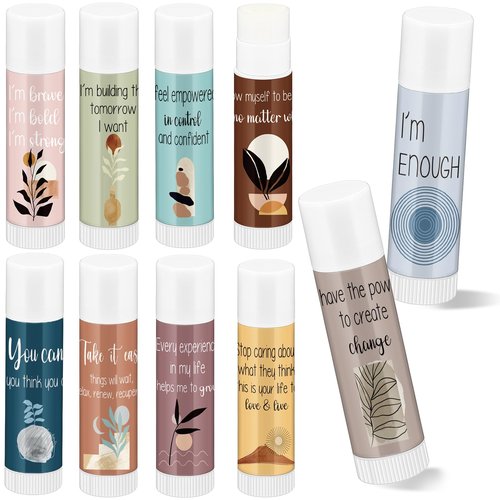 Leelosp 100 Sets Christmas Thank You Gift Lip Balm Bulk, Positive Affirmation Gifts Set with Positive Daily Affirmation Cards, Inspirational Appreciation Gift for Stocking Stuffers