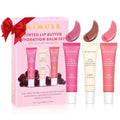 KIMUSE Tinted Lip Butter - Hydrating Lip Balm with Hyaluronic Acid & Vitamin E | 3 Pack for Moisture & Shine