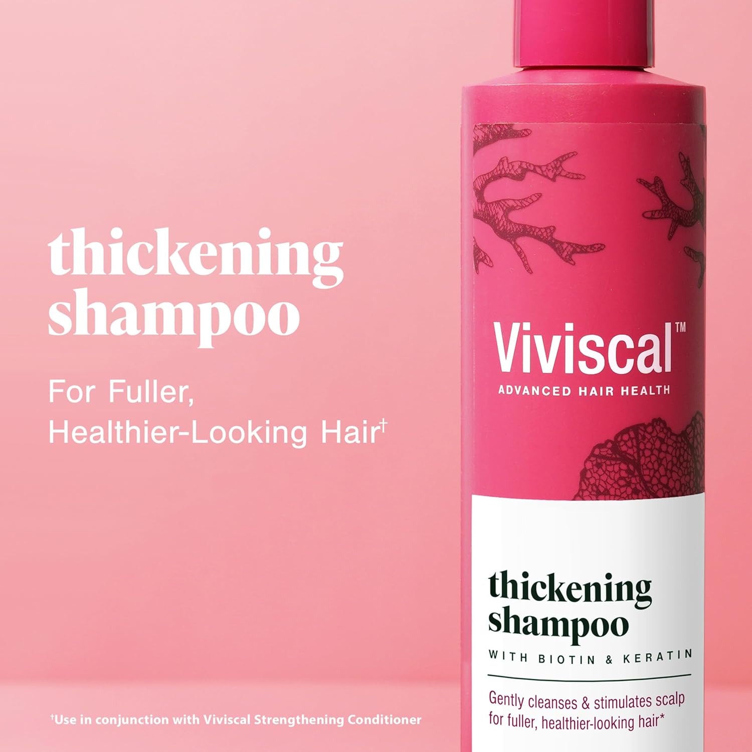 Viviscal Thickening Shampoo - Biotin & Keratin Formula with Marine Collagen | 250ml (8.45 fl. oz.) for Stronger Hair