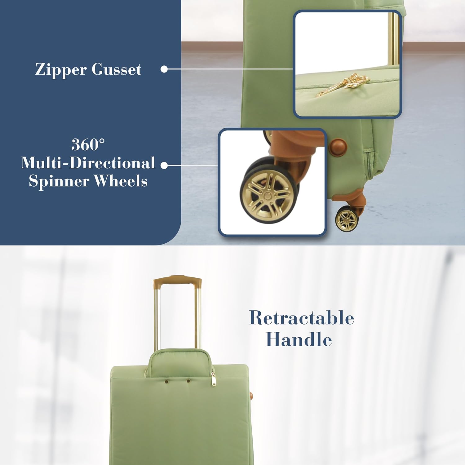 Tommy Bahama 30-Inch Rolling Luggage - Soft-Sided Suitcase with Spinner Wheels | Sage Color