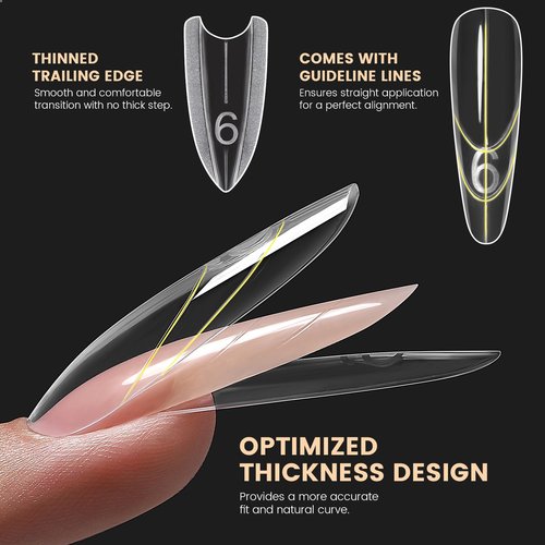 240Pcs Sandwich Dual Nails Forms,Nail Mold for DIY Quick Nails Extension, 15 Sizes Clear Plastic Form for Salon Manicures at Home（ZM-W557-Almond Round）