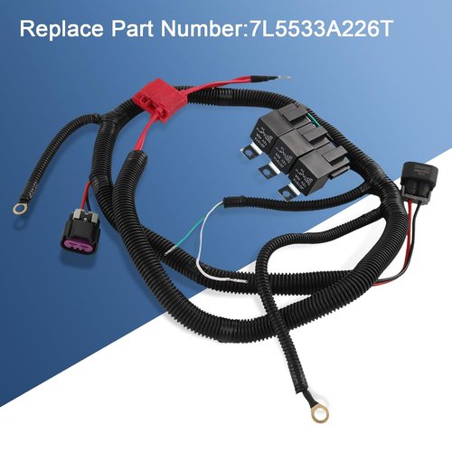 CARMOCAR Electric Dual Fan Wiring Harness Kit - Upgrade for 1999–2006 GM ECU Control Cooling Fans