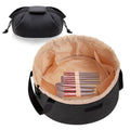 FANGENKE Women's Day-Drawstring Makeup Organizer Bag,Large Lay Makeup Bag,Portable Waterproof Leather Travel Bags - Durable, Machine Washable Toiletry Bag (Black Large)