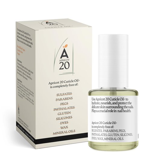 Apricot20 Cuticle Oil Plus, Natural Nail Care Treatment with Essential Oils, Vegan, Cruelty-Free, 0.33 fl oz