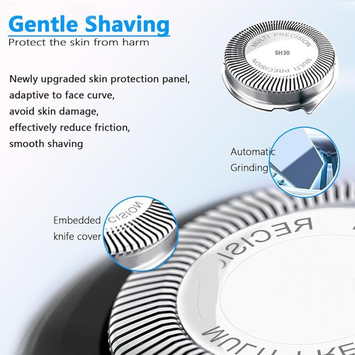 Philips Norelco SH30 Replacement Shaver Heads - Compatible with Series 1000, 2000, 3000 | Precision Blades