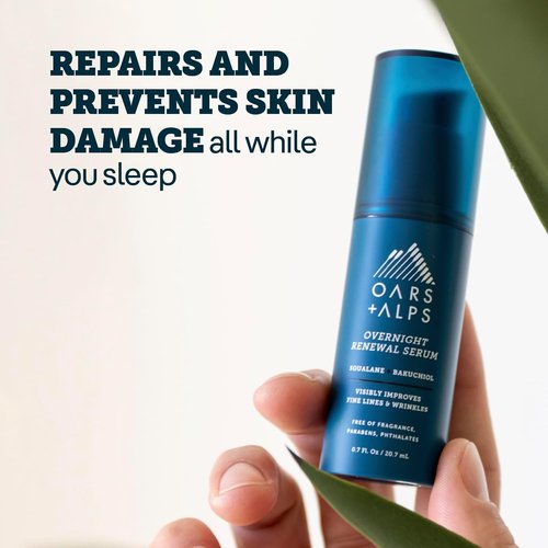 Oars + Alps Overnight Renewal Face Serum - Hydrating Anti-Aging Formula with Peptides | 0.7 Fl Oz