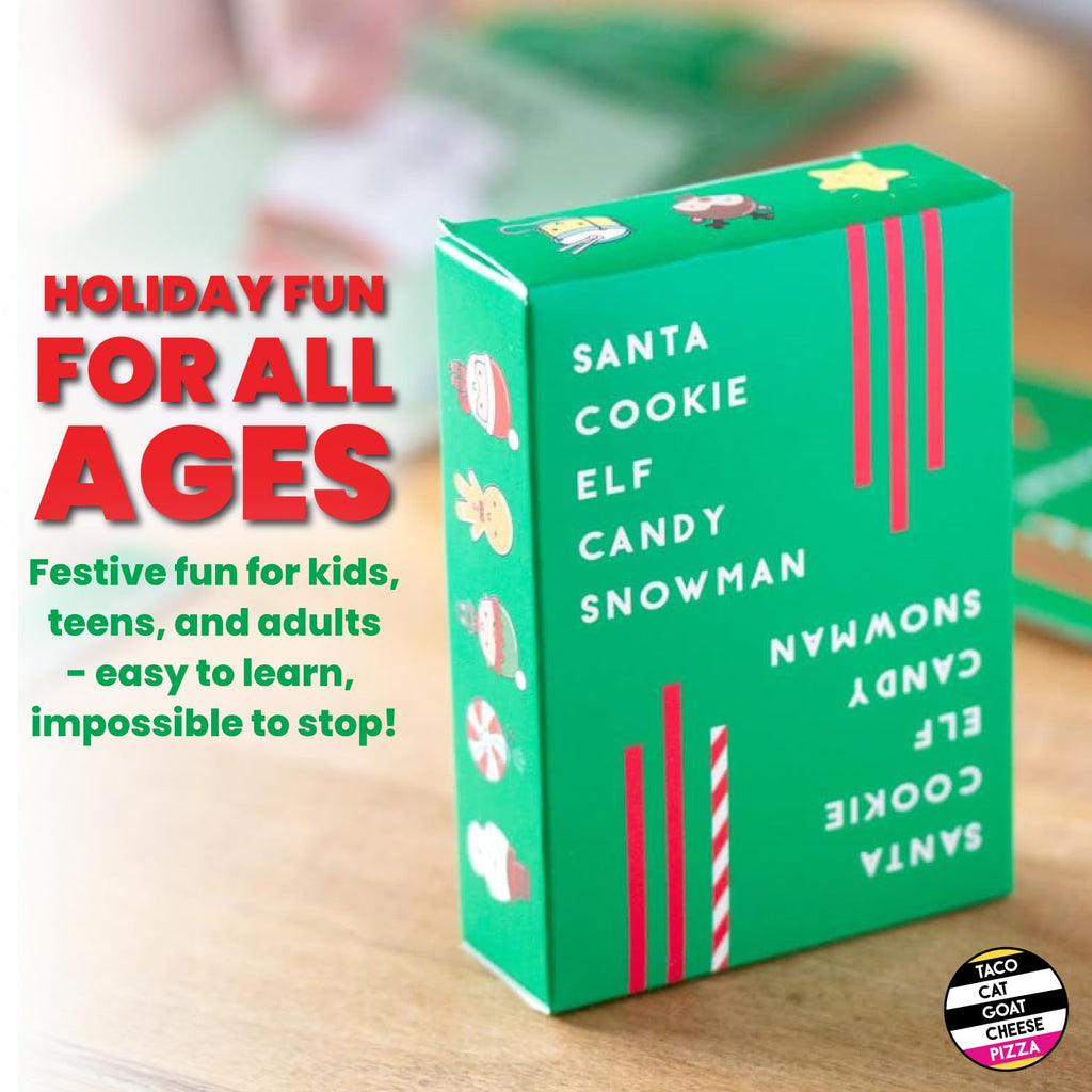 Taco Cat Goat Cheese Pizza - Santa Cookie Elf Candy Snowman Holiday Card Game | Fun for 2-8 Players, Perfect for Stockings & White Elephant Gifts