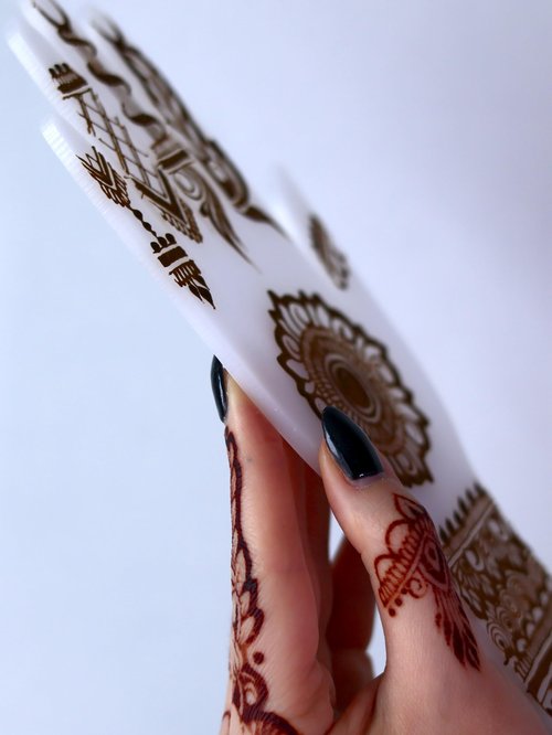 Acrylic Hand for Henna Practice - Reusable Plastic Board for Henna Cones Paste | Beginners Henna Kit for Mehendi Art