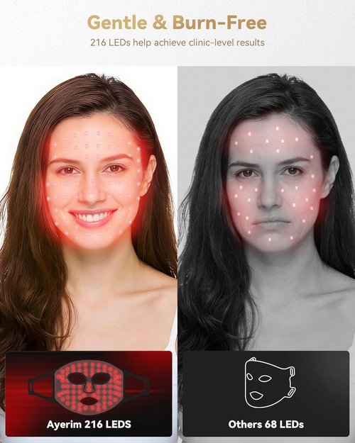 Skiennix Red Light Mask for Face - Rechargeable Infrared Therapy with 3 Custom Modes | Ideal for Home Use