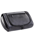 Cumbanho Mens Toiletry Bag, Compact Dopp Kit for Men Travel, PU Leather Shaving Kit, Water-Resistant Minimalist Organizer with Wrist Strap, Fits Grooming Essentials,Black