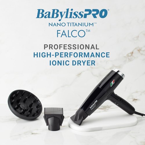 BaBylissPRO® Nano Titanium™ Hair Dryer - Professional High-Speed 2000 Watts with Ionic Technology