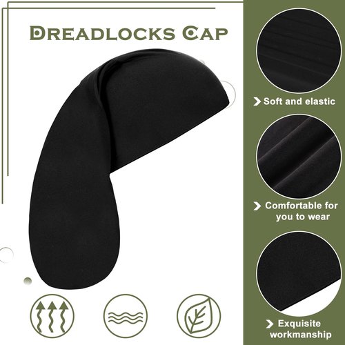 Tatuo 4 Pieces Unisex Jumbo Dreadlock Cap Long Hair Dreads Head Wrap Sleeping Cap Hair Accessories Sleep Bonnet for Men Women(Royal Blue, Navy Blue, Black, Army Green)