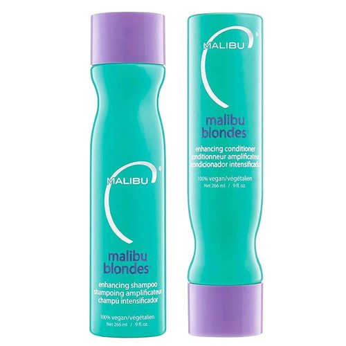 Malibu C Blondes Enhancing Shampoo & Conditioner Set | Moisturizing Purple Formula for Blonde Hair - 9 oz