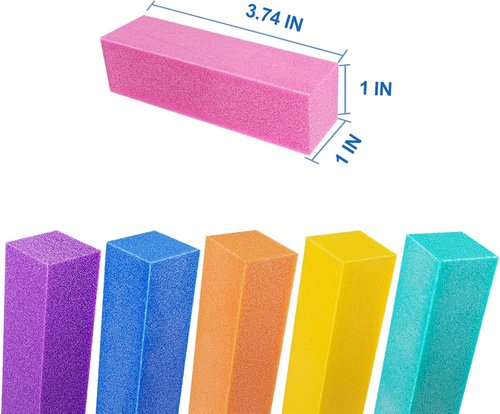 Skiennix Nail Buffer Block Set - 12 Pcs 4-Sided Sanding Buffers for Gel & Acrylic Nails | Professional Manicure Polisher