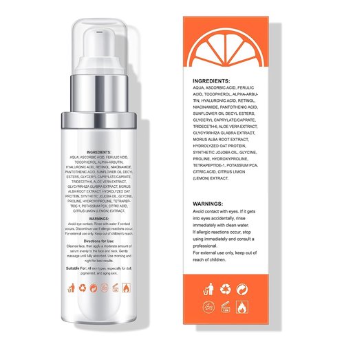 Ragkun 20% Vitamin C Serum, Retinol Serum for Face, Dark Spot Remover for Face, CE Ferulic Acid, Hyaluronic Acid, Hydrate & Plump Skin Care Anti Aging Wrinkle Brightening Skincare -1 Fl Oz.
