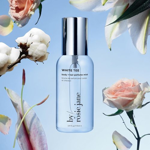 By Rosie Jane Body & Hair Perfume Mist - White Tee Scented Mist with Cotton Blossom & Soft Rose (115ml)