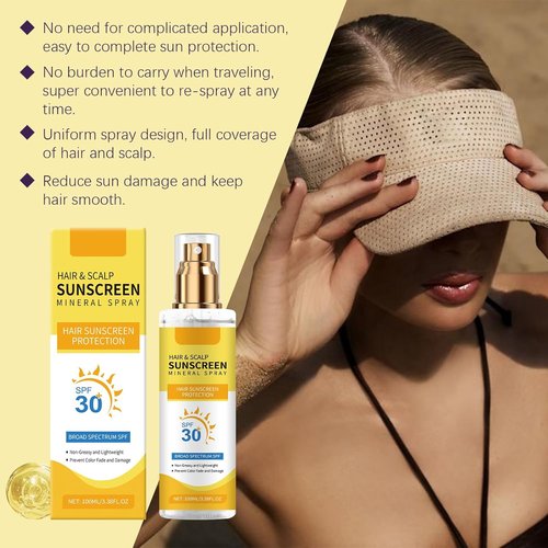 Skiennix Hair & Scalp Sunscreen Spray SPF 30 - Weightless UV Protection Mist | Non-Greasy Formula