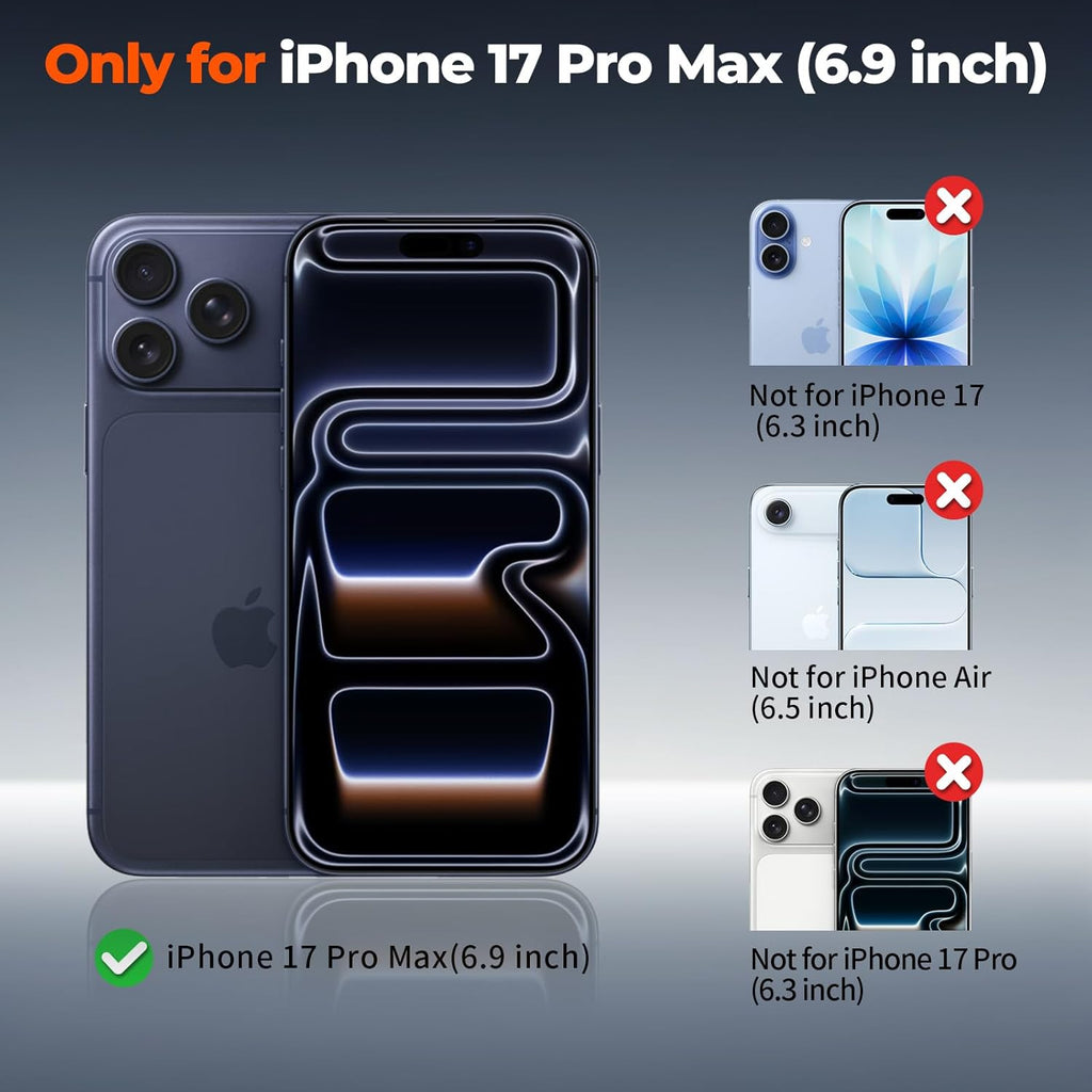Zapica Magnetic iPhone 17 Pro Max Case - Upgraded Camera Control Button & Full Protection | Translucent Matte Shockproof Cover in Starry Orange