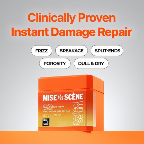 Mise En Scene Argan Oil Repair Hair Mask - Deep Conditioning Treatment for Damaged Hair | 6.34 Fl. Oz.