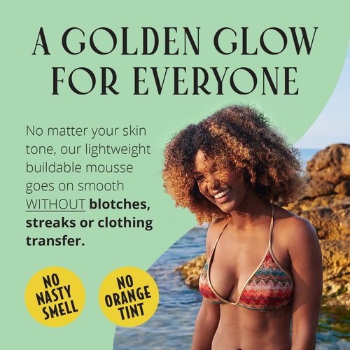 Skinerals Self Tanner Mousse - Organic Sunless Tanning Foam for Face & Body | Streak-Free & Quick-Drying, 8 oz