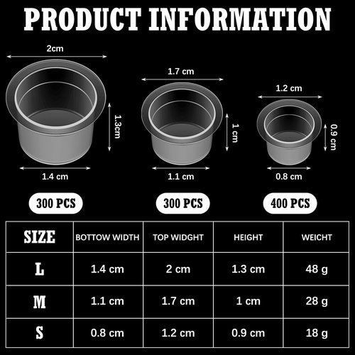 Jingmore 1015 Pcs Tattoo Skin Practice Kit Included 1000 Tattoo Ink Caps 3 Storage Containers 2 Ink Cup Holders 5 Practice Skins 3mm 5 Paper Transfer for Tattoos Supplies