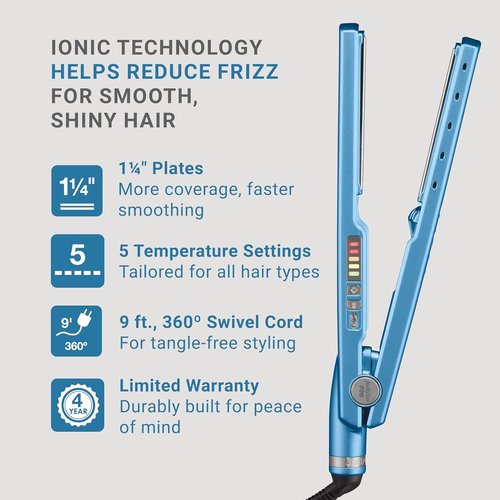 BaBylissPRO 1 1/4" Digital Ionic Flat Iron - Versatile Hair Straightener with Shorter Plates